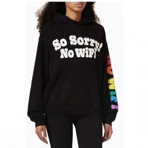 Madhappy Black Hoodie with 'So Sorry! No WiFi' Print